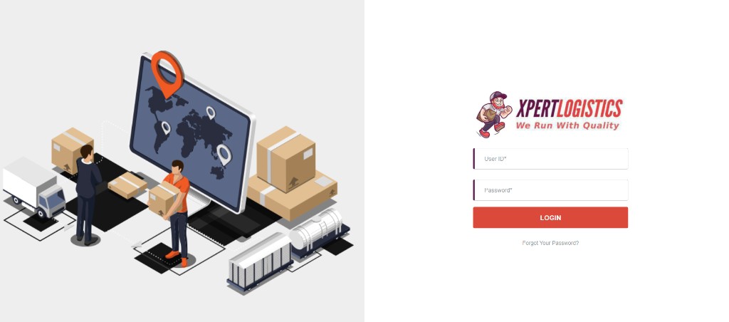 Xpert Logistics portal and technology illustration