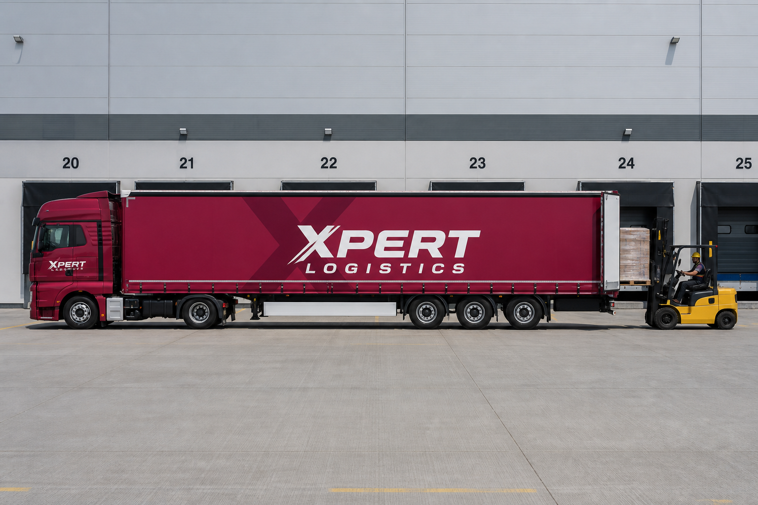 Operator loading freight into Xpert trailer